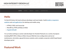 Tablet Screenshot of highintegritydesign.com